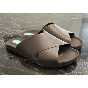 OKA b Sandals Womens S 7-8 Maxwell Slide Slider Flats Gray Orthopedic